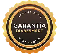 Sello de garantía Diabesmart con sello dorado y negro.
